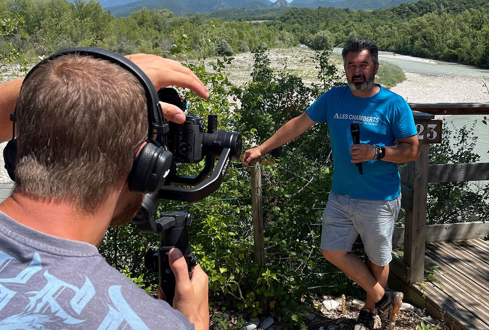 Tournage vidéo : Interview au Camping Les Chamberts en Drôme